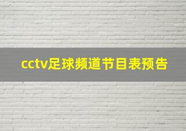 cctv足球频道节目表预告