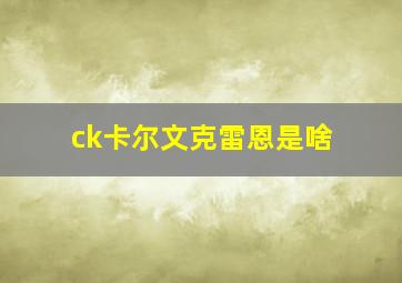 ck卡尔文克雷恩是啥