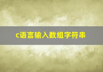 c语言输入数组字符串