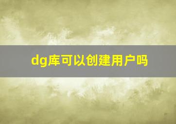 dg库可以创建用户吗