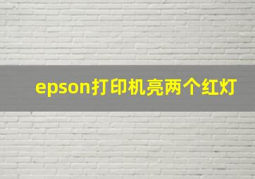 epson打印机亮两个红灯