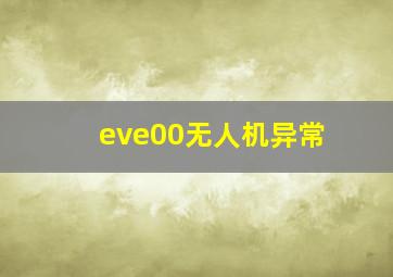 eve00无人机异常