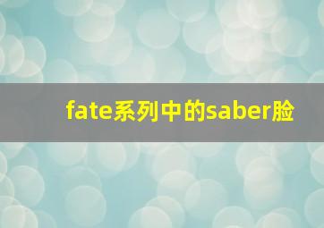 fate系列中的saber脸