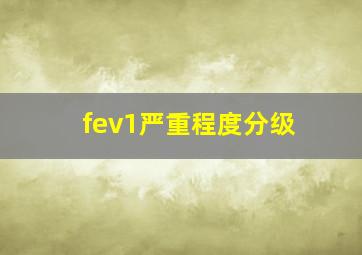 fev1严重程度分级