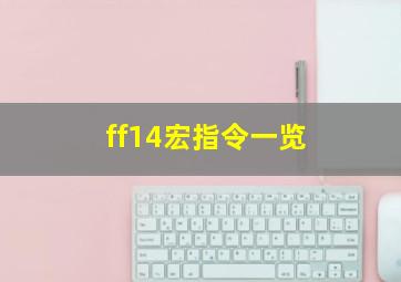 ff14宏指令一览