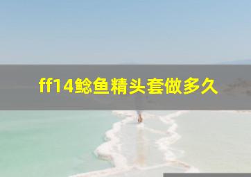 ff14鲶鱼精头套做多久