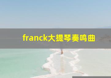 franck大提琴奏鸣曲