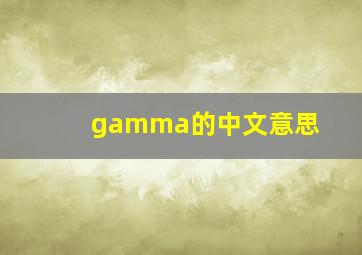 gamma的中文意思