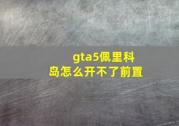 gta5佩里科岛怎么开不了前置