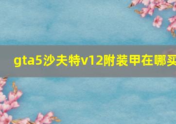 gta5沙夫特v12附装甲在哪买