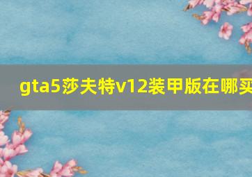 gta5莎夫特v12装甲版在哪买