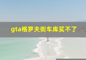 gta格罗夫街车库买不了