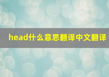 head什么意思翻译中文翻译