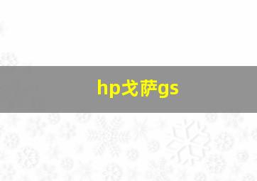 hp戈萨gs