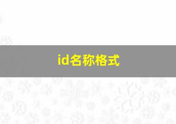 id名称格式