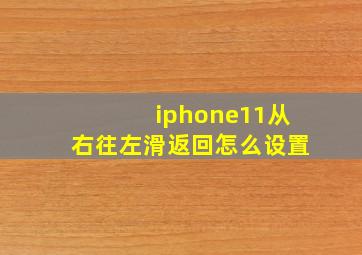 iphone11从右往左滑返回怎么设置