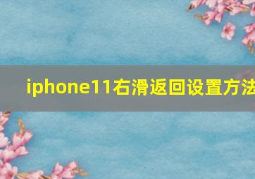 iphone11右滑返回设置方法