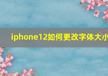 iphone12如何更改字体大小