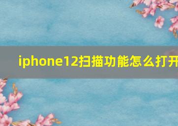 iphone12扫描功能怎么打开