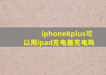 iphone8plus可以用ipad充电器充电吗