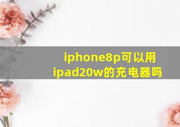 iphone8p可以用ipad20w的充电器吗