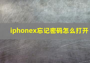 iphonex忘记密码怎么打开