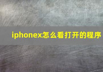 iphonex怎么看打开的程序