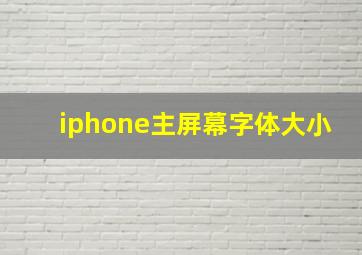 iphone主屏幕字体大小