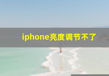 iphone亮度调节不了