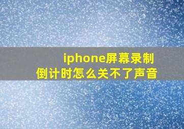 iphone屏幕录制倒计时怎么关不了声音