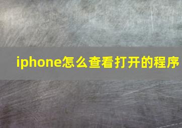 iphone怎么查看打开的程序