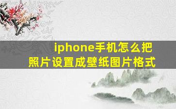 iphone手机怎么把照片设置成壁纸图片格式