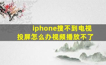 iphone搜不到电视投屏怎么办视频播放不了