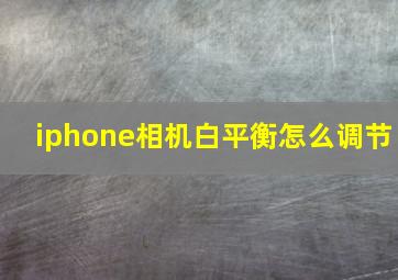 iphone相机白平衡怎么调节