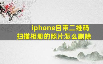 iphone自带二维码扫描相册的照片怎么删除