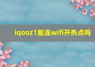 iqooz1能连wifi开热点吗