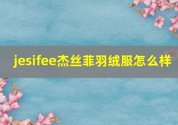 jesifee杰丝菲羽绒服怎么样