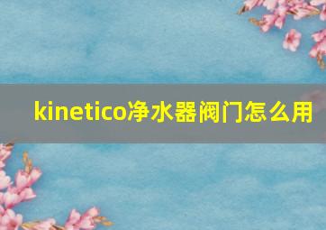 kinetico净水器阀门怎么用