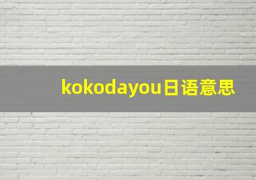 kokodayou日语意思