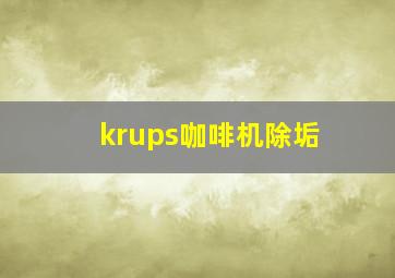 krups咖啡机除垢