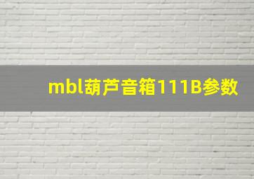 mbl葫芦音箱111B参数