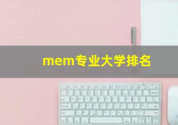 mem专业大学排名