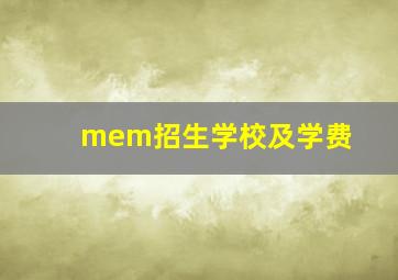 mem招生学校及学费