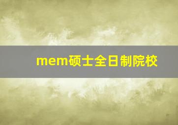 mem硕士全日制院校