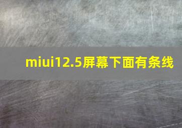 miui12.5屏幕下面有条线