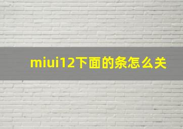 miui12下面的条怎么关