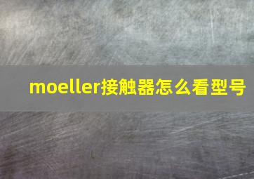 moeller接触器怎么看型号