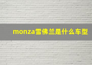 monza雪佛兰是什么车型