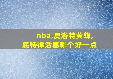 nba,夏洛特黄蜂,底特律活塞哪个好一点