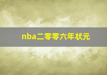 nba二零零六年状元